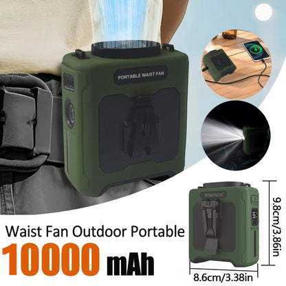 3-i-1 Midjefläkt med Powerbank