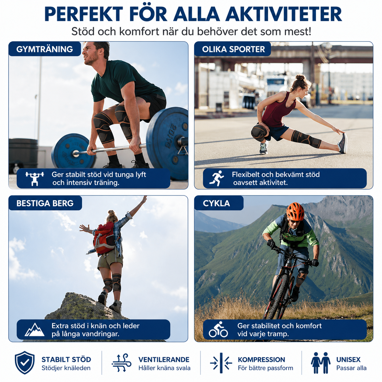 CopperFlex™ Kompressions knästöd 2-pack