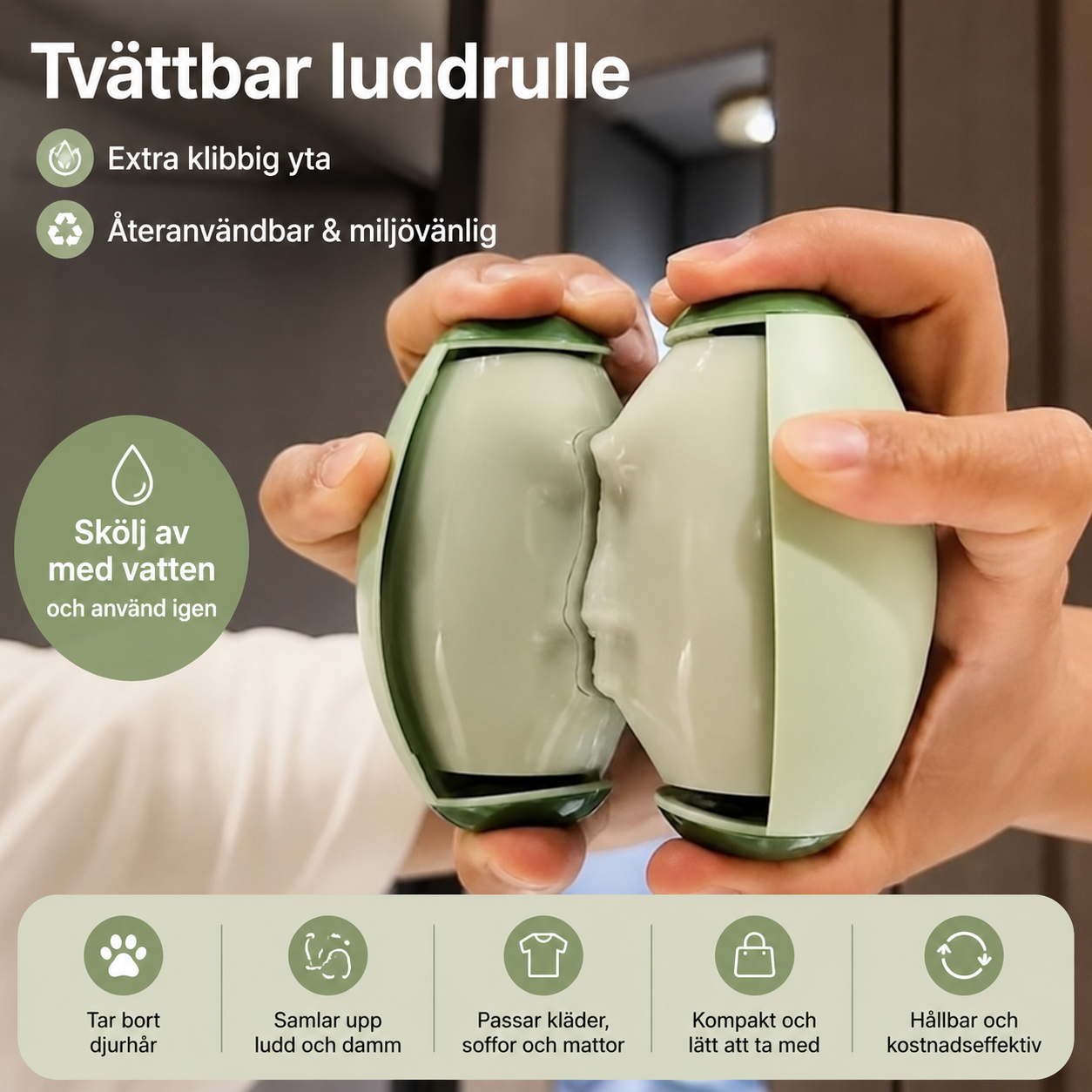 CleanRoll™ Återanvändbar Luddrulle