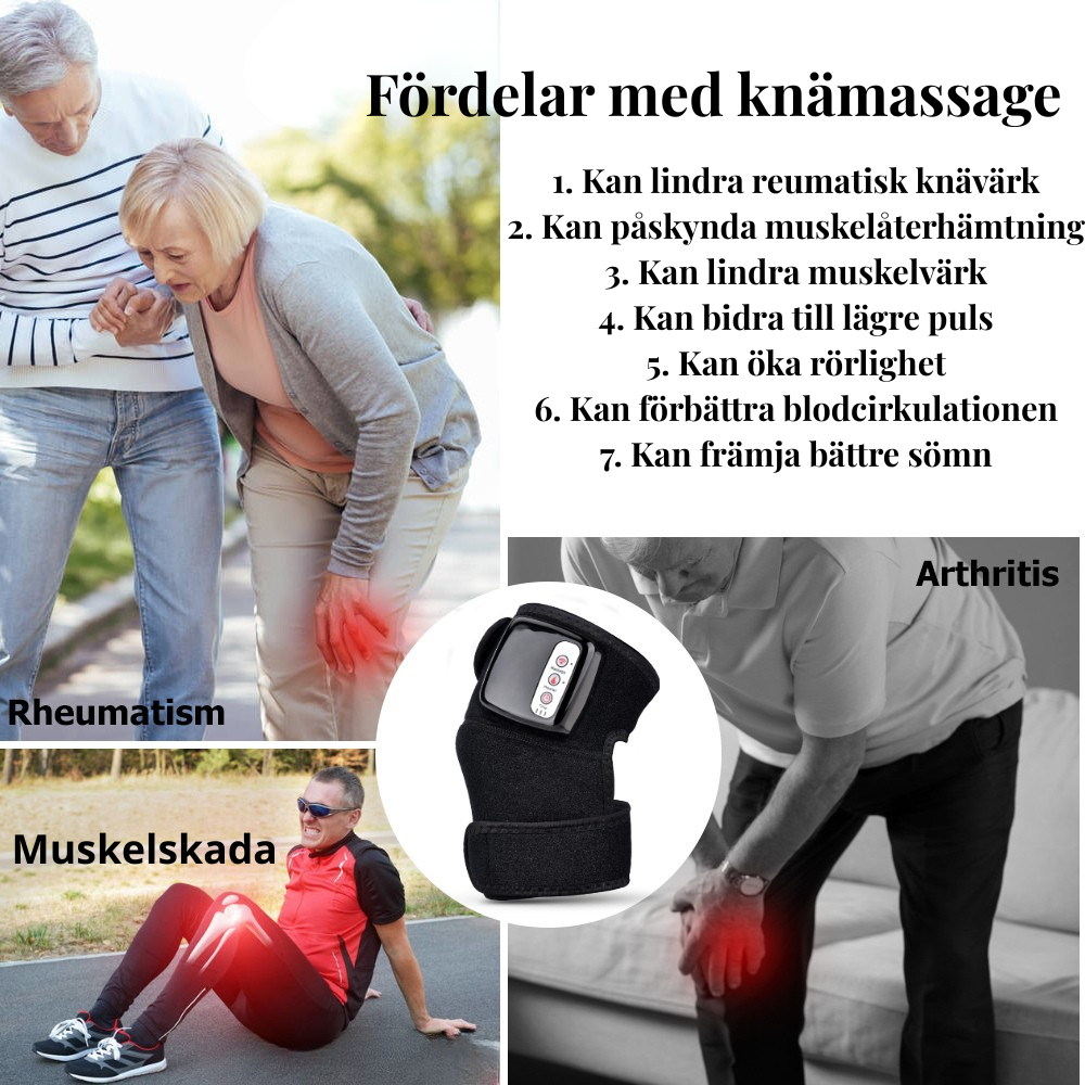 Massagem nos joelhos e articulações com calor