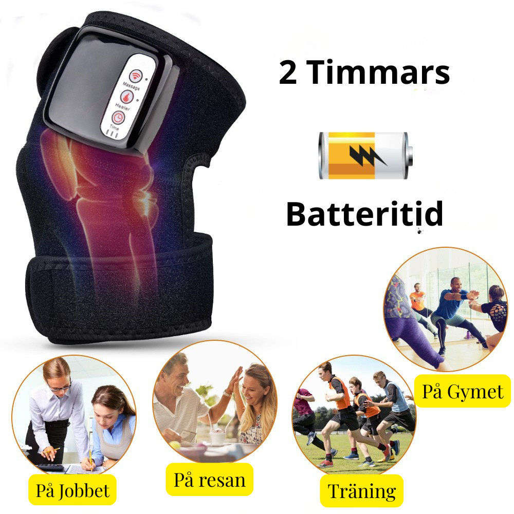 Massagem nos joelhos e articulações com calor