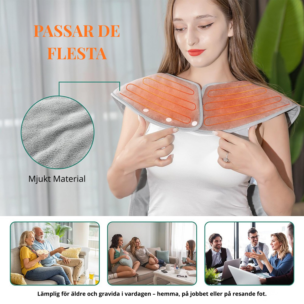 Almofada térmica para pescoço, ombros e costas.